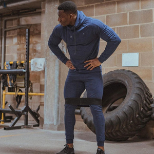 Ensemble de survêtement kaki pour homme, sweat-shirt à capuche à manches longues, poches latérales, fermeture à cordon, vêtement décontracté respirant, coupe ajustée, 100% coton, 2 pièces - Product Image 6