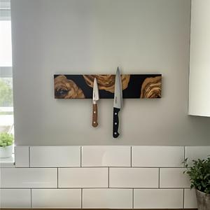 <b>Kitchen</b> <b>Tools</b> & <b>Gadgets</b> Wooden Resin Magnetic Knife Holder Stainless Steel Dishwasher Safe Wall Mounted <b>Kitchen</b> Knife Rack - Product Image 3
