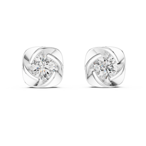 White Gold Round Brilliant Cut Diamond <b>Stud</b> <b>Earrings</b> IGI Certified Women's Classic Engagement Jewelry - Product Image 1