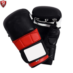 Gants de sparring MMA de haute qualité, sur mesure, en cuir PU, antidérapants, avec sangle de poignet réglable, fermeture auto-agrippante, pour adultes - Product Image 1