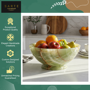 Cuenco Decorativo de Ónix Verde Natural Premium, Hecho a Mano, para Decoración del Hogar, Fabricante, Exportador, OEM, ODM, Venta al Por Mayor - Product Image 4