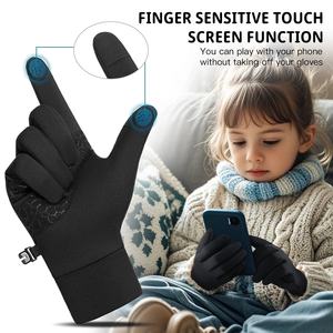 Gants de ski imperméables en polyester pour enfants, compatibles écran tactile, coupe-vent, avec sangle de poignet réglable, gants thermiques d'hiver pour snowboard - Product Image 4