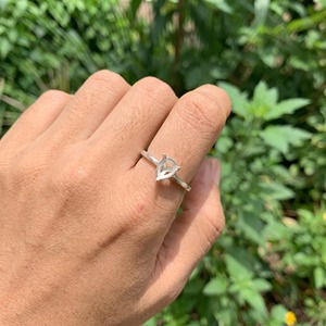 Anello in Argento Sterling 925 con Taglio a Pera 10x8mm, Montatura Solitario a 3 Griffe, Semimontatura per Anello di Fidanzamento per Gemme Sciolte, Varie Misure - Product Image 6