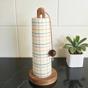 Porte-serviettes en papier en bois pour cuisine et salle de bain, support de comptoir, distributeur de rouleaux de papier, pour la maison et le bureau, fabriqué en Inde - Product Image 1