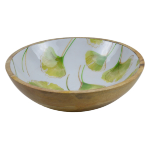 ชามไม้ดีไซน์สวยงามเคลือบสีเคลือบเงาสำหรับเสิร์ฟอาหารและตกแต่งโต๊ะ - Product Image 1