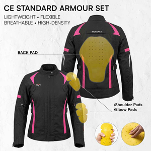 Women Cordura Motorcycle Racing Jacket Waterproof Lining Protective Biker Riding Jacket with Body Protection for <b>Road</b> Riding - Product Image 3
