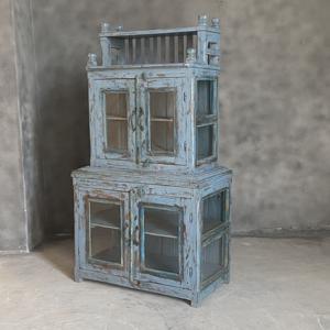 Meilleure collection d'armoires en bois vieilli avec vitrine, art himalayen antique - Product Image 2