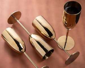 Copas de vino de acero inoxidable negro mate de lujo, irrompibles, de metal, reutilizables, juego de copas para cócteles para fiestas - Product Image 6