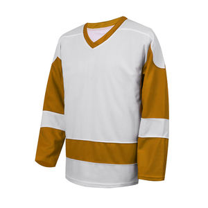 Camiseta de hockey sobre hielo con logo personalizado, estilo casual, para partidos, uniforme de equipo, manga larga, cuello en V. - Product Image 1