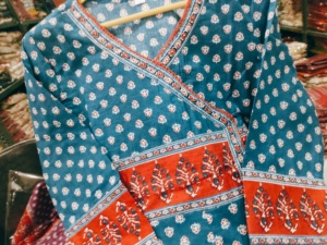 Traje Salwar Kameez Anarkali de Algodón para Mujer, Estampado Ajrakh, Estilo Tradicional, Largo hasta el Suelo, Ropa Casual, Estilo India Pakistán - Product Image 4
