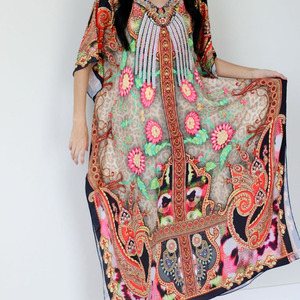 Vestido Túnica Kaftan, Silueta Relajada, Prenda Larga, Proveedor Mayorista de Ropa, Fabricante de Ropa de Diseño Personalizado - Product Image 6