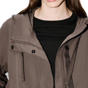 Custom Premium Short Hooded Windbreaker Jacket Water Repellent Nylon TwoWay Zipper Lightweight Outdoor Fashion Top Private Label - Product Image 5