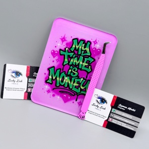 Lucky Lash <b>Tools</b> New Custom Acrylic Tray Rectangle Palette Eyelash Extension <b>Tool</b> <b>Pink</b> With Magnet Fit Sustainable Lash Tiles - Product Image 3