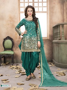 Costume Salwar Moderne Semi-Couture en Soie Tapeta Brodé pour Femme - Idéal pour les Fêtes, Mariages et Diwali - Product Image 2