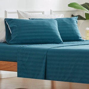 Ensemble de draps de lit 4 pièces de couleur unie, drap plat doux, drap-housse durable et 2 taies d'oreiller - Product Image 3