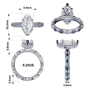 บริการออกแบบ CAD สร้อยคอเพชรแท้ทรง Asscher ชุบทองแบบวินเทจ ได้รับการรับรองจาก IGI ของขวัญสำหรับงานหมั้นสำหรับทุกเพศ - Product Image 1