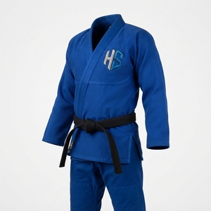 Blue BJJ <b>Kimono</b> Unisex Adult Gi with HS Logo Front Embroidery Durable Cotton Martial Arts Wear - Product Image 5