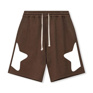 Article très vendu : Short homme 100 % coton, taille élastique, logo imprimé personnalisé, streetwear respirant, couleur unie, toile - Product Image 1