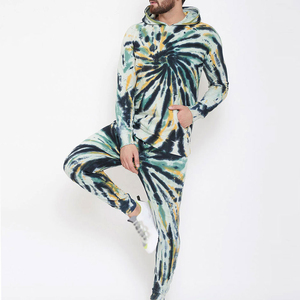 Conjunto de Sudadera con Capucha Tie Dye para Hombre, Informal, de Algodón y Spandex, Felpa Francesa Transpirable, Conjunto Deportivo de Moda Primavera - Product Image 3