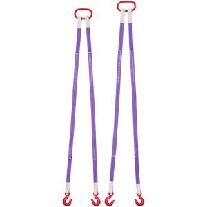 Eslinga de elevación de poliéster de alta resistencia de 4400 lb de capacidad, de 5 pies, con dos patas y ganchos, correas engrosadas, 2 unidades - Product Image 4