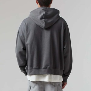 Sweat à capuche oversize pour homme avec cordon de serrage, épaules tombantes, tricot texturé, poche kangourou et ourlet côtelé - Product Image 2
