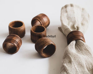 Anillos de Servilleta de Madera Clásicos para Boda, Duraderos y Ecológicos, Accesorio Decorativo para Comedor, Tradebyd - Product Image 4
