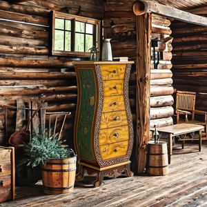 Solid Wood Storage Cabinet with 6 Shelves for Dining and Living Room Durable Traditional - Product Image 3