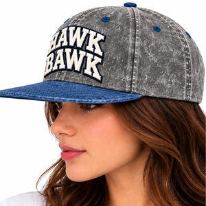 Casquette Snapback Unisexe 6 Panneaux Blanc Bleu Logo Brodé Classique Visière Plate Design Moderne Personnalisé Voyage en Plein Air - Product Image 3