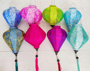 Custom OEM <b>Silk</b> Lanterns Vietnam Bamboo Frame <b>Silk</b> Lanterns Decorative <b>Silk</b> Lanterns For Home Garden Decoration - Product Image 5