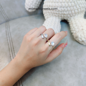 Oval Moissanite <b>Ring</b> for Women Premium 925 Sterling <b>Silver</b> Oval Cut Moissanite <b>Solitaire</b> Band <b>Ring</b> Simple Style All Seasons - Product Image 3