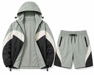 Conjunto de Pantalones Cortos y Chaqueta Cortavientos con Capucha, Premium, Ligero, de Secado Rápido, para Verano, Casual, Deportivo, Diseño Personalizado - Product Image 4