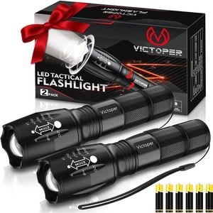 PowerBeam 2-Pack Zoomable <b>LED</b> Tactical <b>Flashlights</b> Waterproof Design - Product Image 1