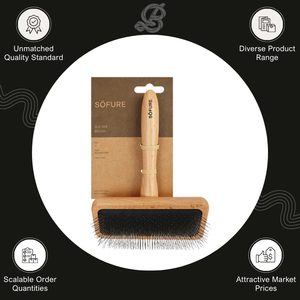 Fournisseur en gros de brosses à poils lisses en bois de hêtre de bonne qualité, taille M, pour chiens et chats, outil de toilettage quotidien - Product Image 2