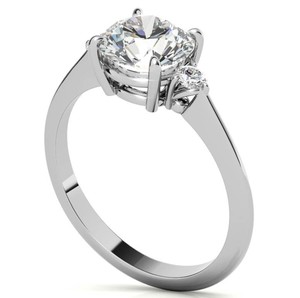 Bague en Moissanite à Coupe Géométrique Trio, en Argent Sterling 925 Plaqué Or, Trois Pierres, Luxe Certifié, pour Fiançailles, Mariage ou Promesse - Product Image 2