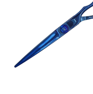 Ciseaux de coiffure professionnels en acier inoxydable, lame tranchante, manche long, pour droitiers, ciseaux à cheveux bleus - Product Image 4