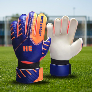 Gants de gardien de but professionnels en latex allemand bleu avec 4 mm de latex allemand sur la face avant, sangle en latex, coupe négative - Product Image 4