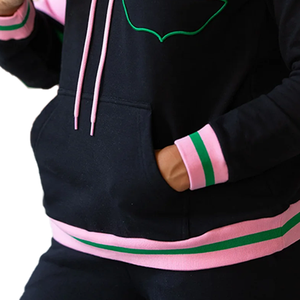 Conjunto Deportivo Unisex Premium 2026 AKA, Estilo Casual de Invierno, Elástico, Bordado con el Emblema de Ivy, en Rosa y Verde - Product Image 5