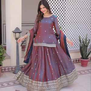 Conjunto de Lehenga Choli de algodón de la mejor calidad con estampados elegantes para bodas de verano, fiestas informales y colecciones de boutique en venta - Product Image 1