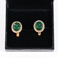 Gemstone Natural de Jade Verde Crudo, Bañado en Oro, Gemstone Personalizado, Gemstone Fino, Gemstones para Pulseras, de Rajasthan, para Regalo de Boda para el Novio