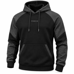 <b>Plain</b> <b>Men</b> <b>Hoodies</b> for Minimalist Fashion Polyester/Cotton Oversized Drop Shoulder Digital Breathable Eco-Friendly Pocket - Product Image 4