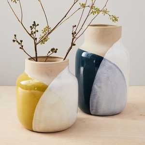 Vase de table en céramique minimaliste, émaillé bleu-vert, 8-16 pouces, fait main, décoration - Product Image 3
