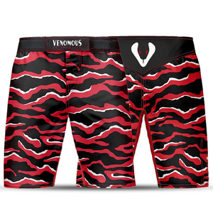 Shorts de combat MMA Tigre Rouge Vénéreux – Qualité supérieure pour grappling et kickboxing, taille élastique, toile solide, écologique - Product Image 5