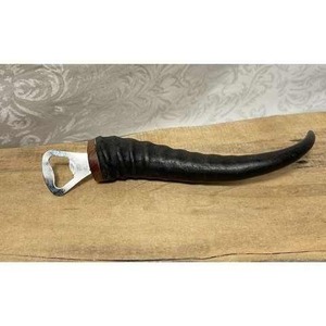 Ouvre-bouteille en acier inoxydable et corne de buffle – Ouvre-bouteille écologique artisanal pour bière et vin - Product Image 2