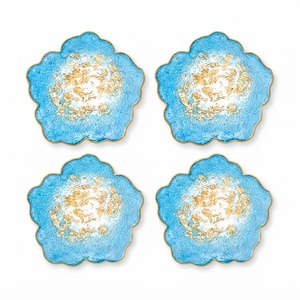 Sous-verres en résine géode bleue de luxe en gros, tapis de tasse en agate époxy personnalisés avec flocons de feuille d'or pour la décoration de la maison, des hôtels et des mariages - Product Image 4