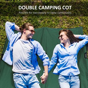 2-Person Portable Folding Camp Cot for Adults 50-Inch Green Elevated Camping <b>Bed</b> with Carry <b>Bag</b> for Outdoor Use - Product Image 5