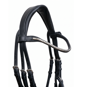 TAK Equestrian - Brida para Caballo con Cristales, Cabezada Acolchada, Narizera con Cristales, Cuero Premium, Modelo Vt-1194 - Product Image 3