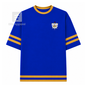 Chemise de sororité Sigma Gamma Rho personnalisée, logo brodé sur le devant, bleu et or, manches courtes, pour femme, vêtements grecs. - Product Image 1
