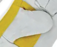 Heavy Duty Leather Welding <b>Gloves</b> With Cotton Liner Reinforced Palm Yellow Accents <b>Long</b> Cuff TIG Application - Product Image 4