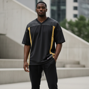 Service OEM, maillot de football américain personnalisé, impression par sublimation, ensemble d'équipe, short anti-UV, séchage rapide, polyester mesh, vêtements d'entraînement - Product Image 4