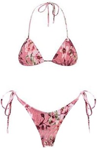 Women’s Triangle <b>Bikini</b> Set <b>Push</b>-<b>Up</b> Padded <b>Top</b> Adjustable Halter Tie High Waist Bottom for Pool or Beach - Product Image 2